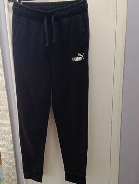 Puma Black Jogger Pants with White Logo Accent